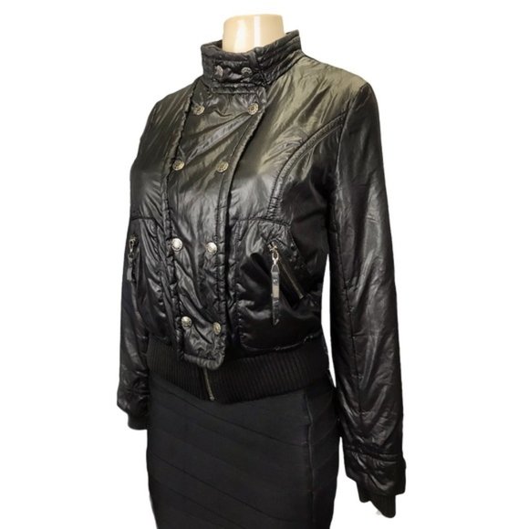 Guess Women's Black Moto Polyester Fit Jackets - Picture 5 of 5